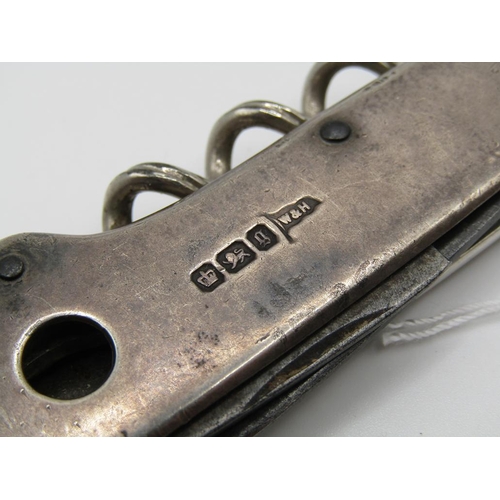1453 - WALKER AND HALL SILVER CASED MULTI TOOL PENKNIFE