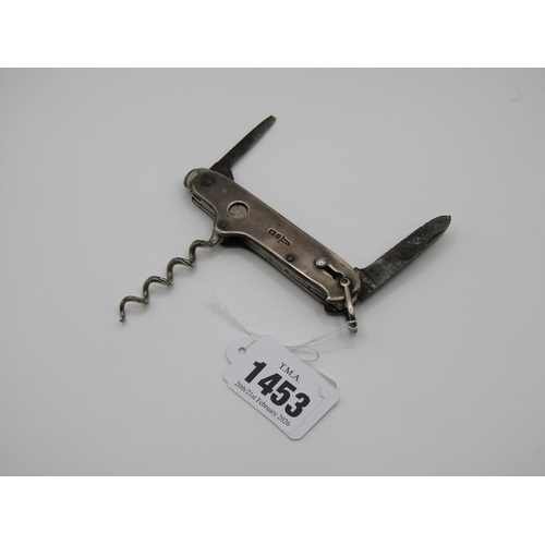 1453 - WALKER AND HALL SILVER CASED MULTI TOOL PENKNIFE