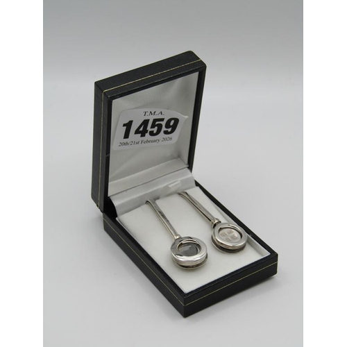 1459 - PAIR OF SILVER NAPKIN HOLDERS