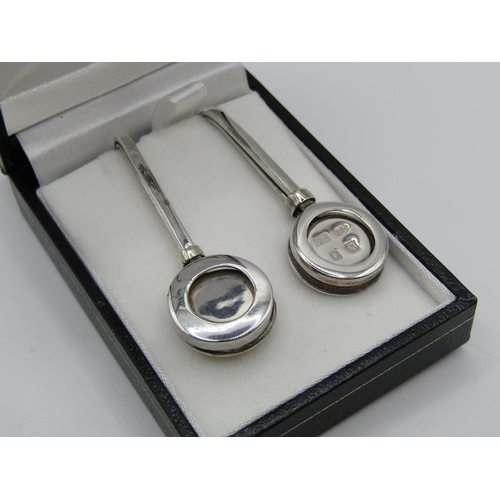 1459 - PAIR OF SILVER NAPKIN HOLDERS
