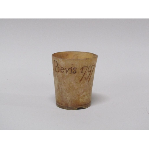 1466 - HORN BEAKER ENGRAVED BENJAMIN BEAVIS 1797
