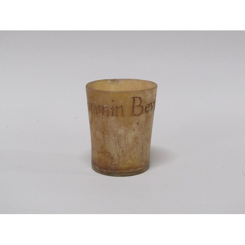 1466 - HORN BEAKER ENGRAVED BENJAMIN BEAVIS 1797