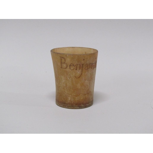 1466 - HORN BEAKER ENGRAVED BENJAMIN BEAVIS 1797