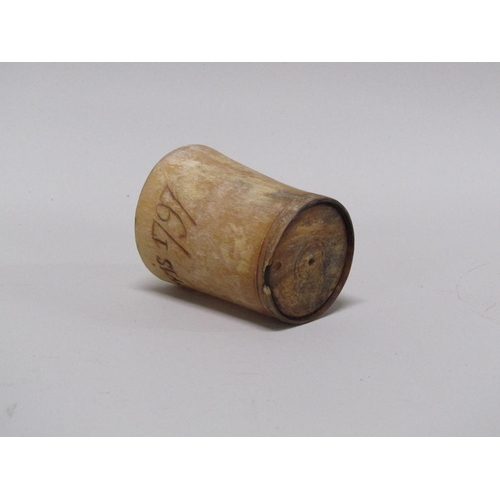 1466 - HORN BEAKER ENGRAVED BENJAMIN BEAVIS 1797