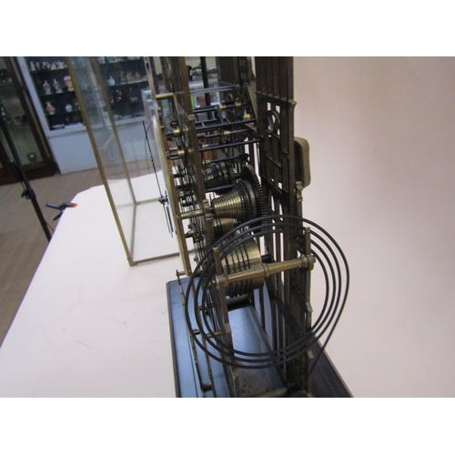 1354 - ENGLISH SKELETON CLOCK IN THE FORM OF WESTMINSTER ABBEY.  THE TWO TRAIN DOUBLE FUSEE MOVEMENT STRIKE... 