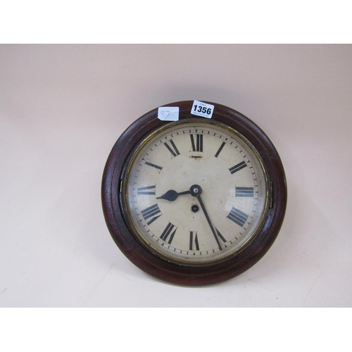 1356 - LATE 19C/EARLY 20C WALL CLOCK WITH CENTRAL CIRCULAR DIAL
