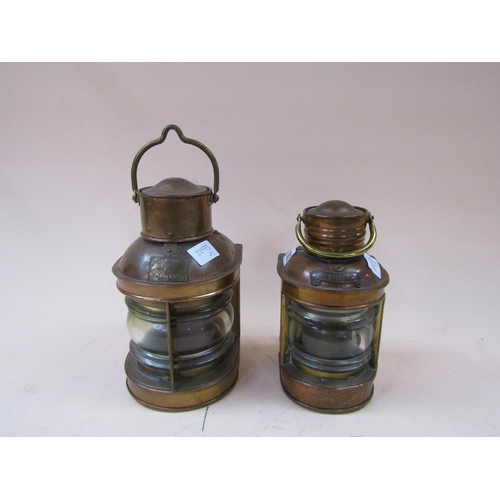 1362 - TWO COPPER SHIPS LANTERNS