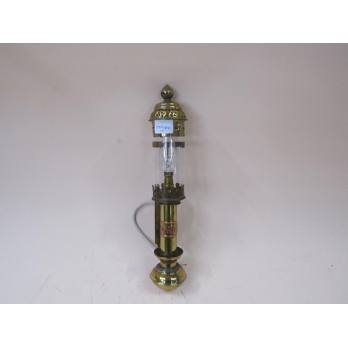 1363 - BRASS RAILWAY CARRIAGE LAMP CONVERTED TO ELECTRICITY