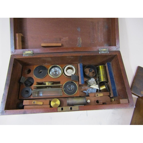 1368 - EDWARDIAN STUDENTS R&J BECK MICROSCOPE; BOX OF SLIDES