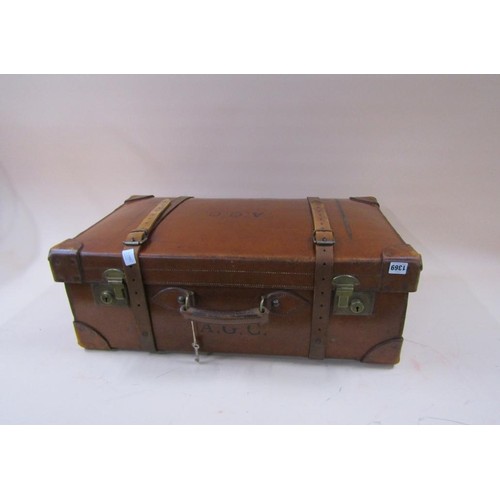 1369 - LEATHER SUITCASE