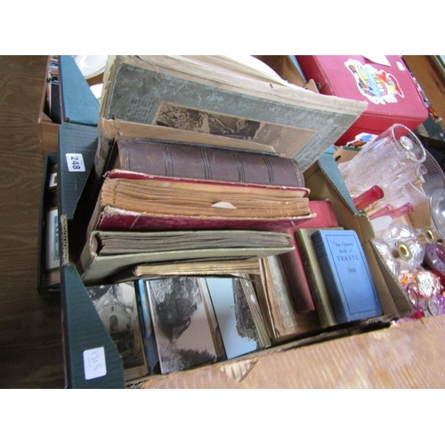 248 - BOX OF POSTCARDS AND BOOKS