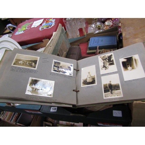 248 - BOX OF POSTCARDS AND BOOKS