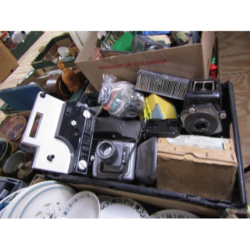 279 - BOX OF OLD PROJECTORS ETC