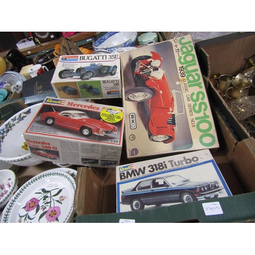 291 - FOUR MODEL KITS - JAGUAR, BMW ETC