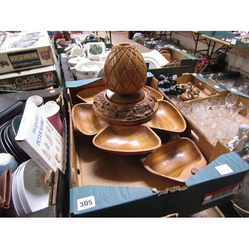 305 - WOODEN HORS D'OEUVRES SET