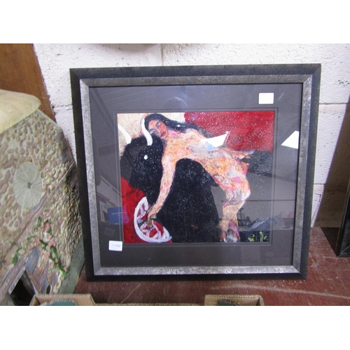 321A - OIL PAINTING OF A RECLINING LADY