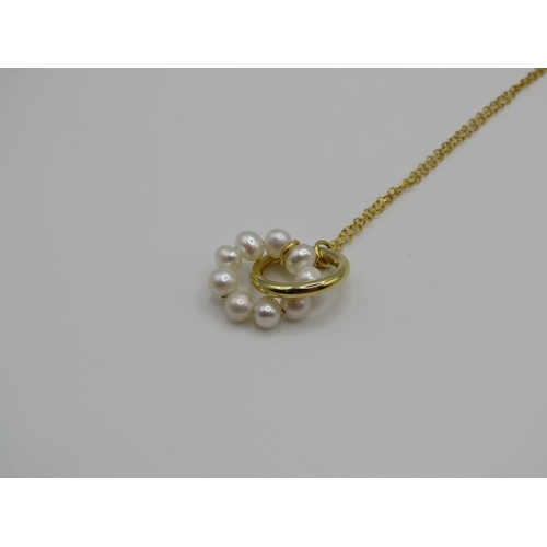 SILVER GILT SEED PEARL NECKLACE