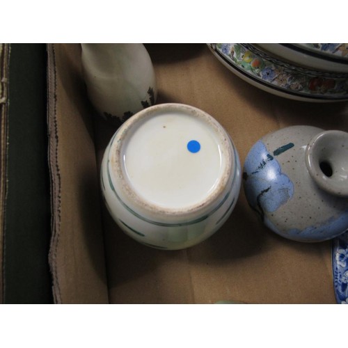 303 - BOX OF CERAMICS TO INCL B&W TUREEN, ORIENTAL ETC