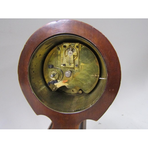 ART NOUVEAU PERIOD MAHOGANY BALLOON MANTEL CLOCK WITH SATIN WOOD AND ...