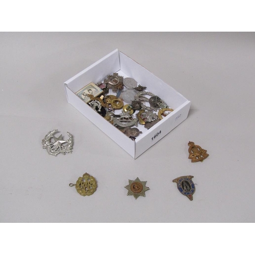 BOX OF MILITARY BADGES ETC