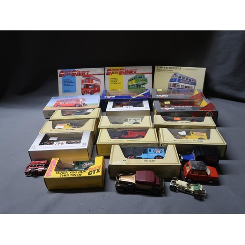 BOX OF MODEL KITS, LORRIES AND BUSES