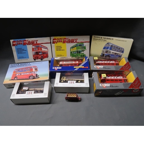 BOX OF MODEL KITS, LORRIES AND BUSES