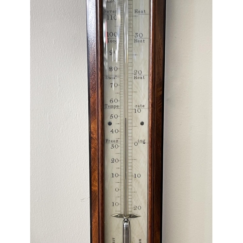 1014 - Fine antique 19th century English mahogany stick barometer. By J Ronketti Optician . 116 Gt Russell ... 