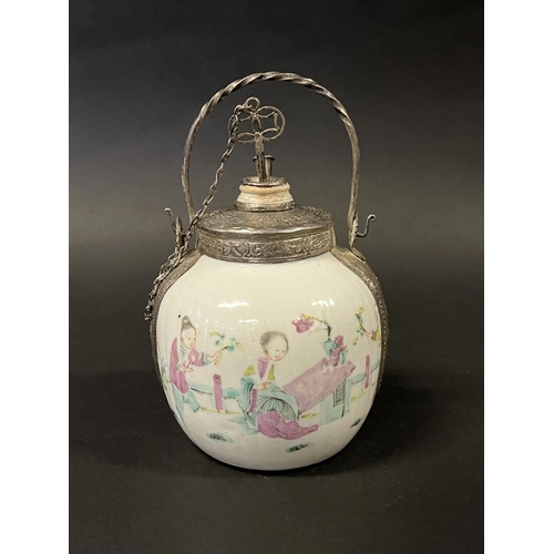 1103 - Antique Chinese famille Rose opium jar, approx 13cm H