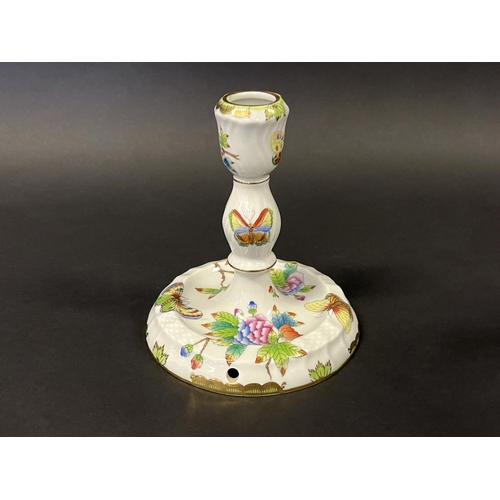 1135 - Herend Queen Victoria pattern candlestick, approx 14cm H