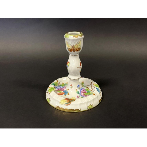 1135 - Herend Queen Victoria pattern candlestick, approx 14cm H
