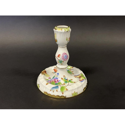 1135 - Herend Queen Victoria pattern candlestick, approx 14cm H