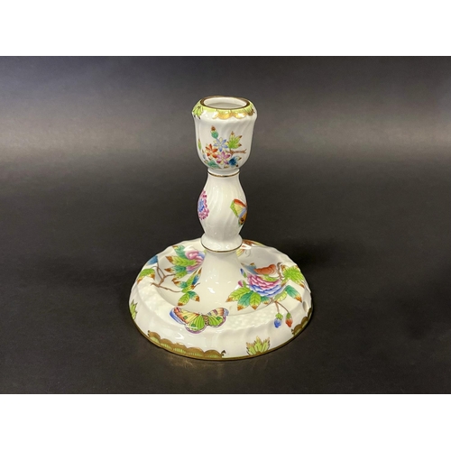 1135 - Herend Queen Victoria pattern candlestick, approx 14cm H