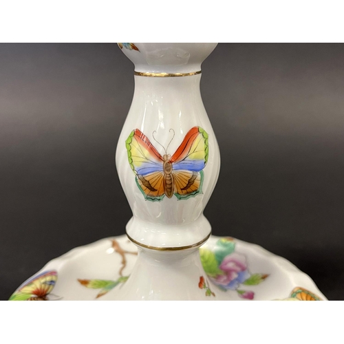 1135 - Herend Queen Victoria pattern candlestick, approx 14cm H