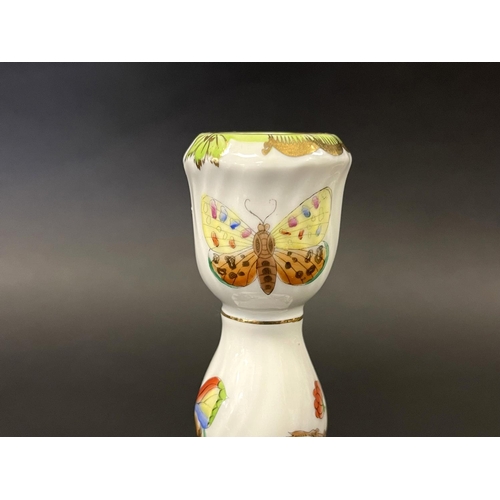 1135 - Herend Queen Victoria pattern candlestick, approx 14cm H