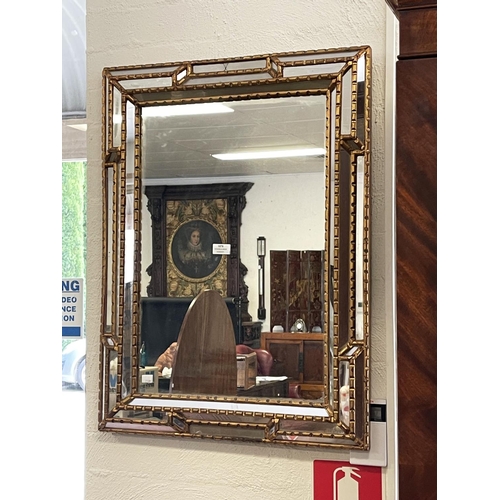 1078 - Good quality gilt sectional framed mirror, approx 80 cm x 61 cm