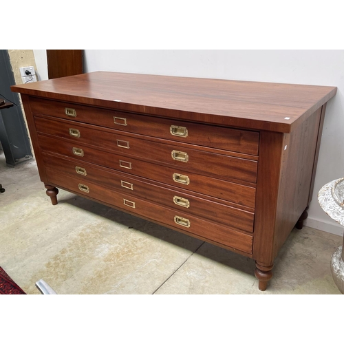 1106 - Large multi long drawer Plans cabinet, approx 89cm H x 183cm W x 78cm D