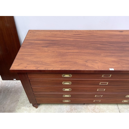 1106 - Large multi long drawer Plans cabinet, approx 89cm H x 183cm W x 78cm D