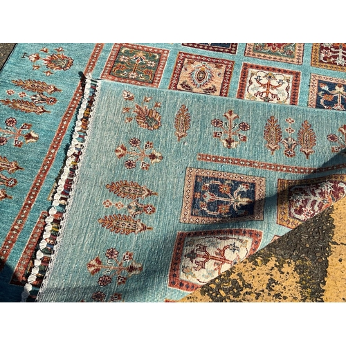 1128 - Hand knotted pure wool Afghan chobi carpet, approx 202cm x 149cm