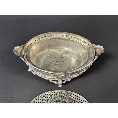 1132 - Antique silver plate casket form potpourri, approx 14cm H x 19cm W