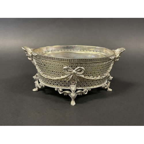 1132 - Antique silver plate casket form potpourri, approx 14cm H x 19cm W