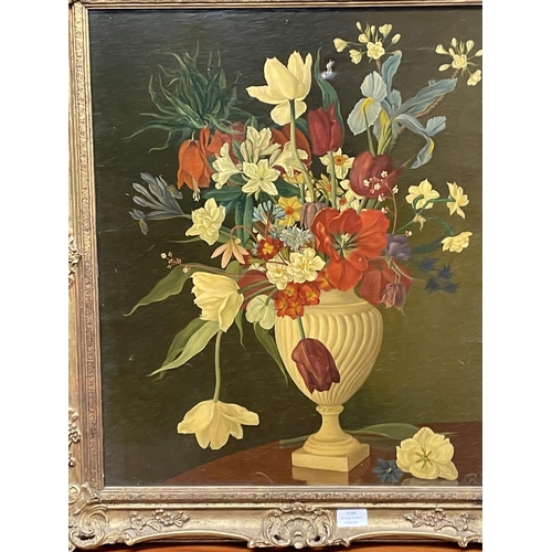 1156 - Joan Robinson, Still Life of Flowers in a vase, oil on canvas, signed with monogram and dated 1948 v... 