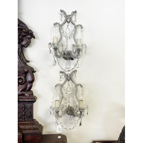 1158 - Fine pair of two light Venetian appliques, each approx 36cm H x 24cm W (2)