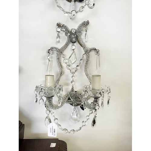 1158 - Fine pair of two light Venetian appliques, each approx 36cm H x 24cm W (2)