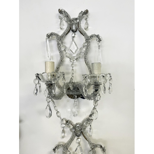 1158 - Fine pair of two light Venetian appliques, each approx 36cm H x 24cm W (2)