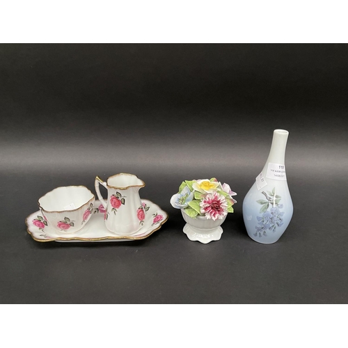 115 - Coalport posy, Bing and Grondal vase, etc, approx 16cm H & shorter