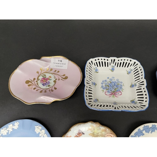 116 - Assortment of pin dishes etc, Limoges, Wedgwood etc