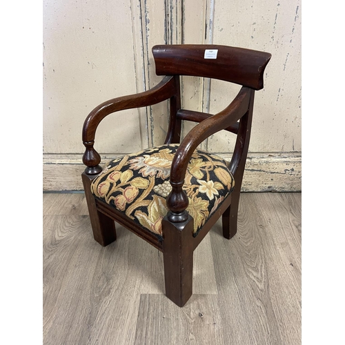 1161 - Rare antique Childs bar back arm chair