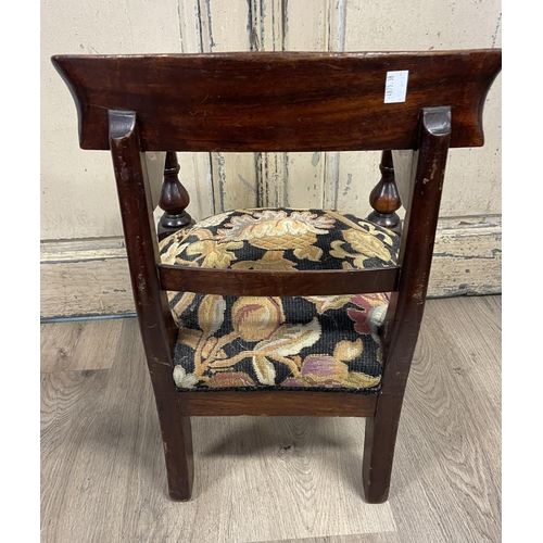 1161 - Rare antique Childs bar back arm chair