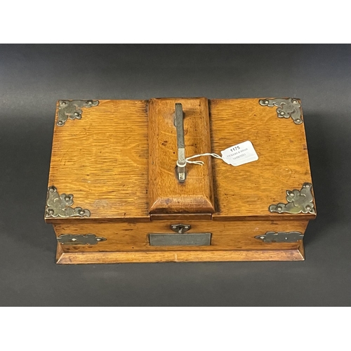 1175 - Victorian oak silver plate mounted stationery box of Boxer Rebellion and Australian interest, the to... 