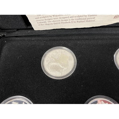 1191 - Presentation cased Australian 1993 The Explorers coin collection, each coin of $5 denomination, 925 ... 